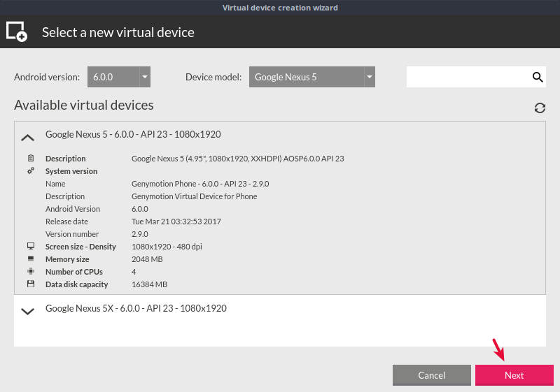 Can t create device. Google capacity. Get_Virtual_device_data.