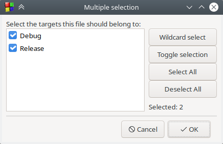 select target file