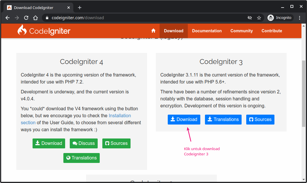 download Codeigniter