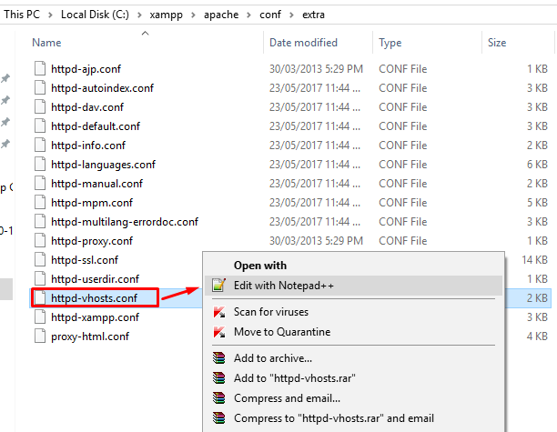 open file httpd vhosts