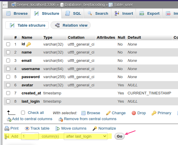 create column