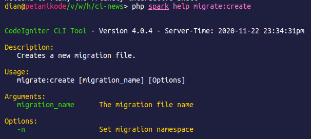 migrate help