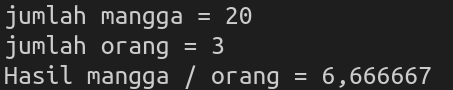 contoh pembagian float