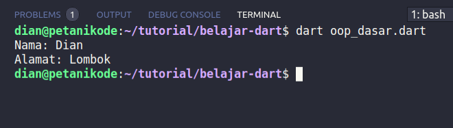 Program OOP Dasar Dart