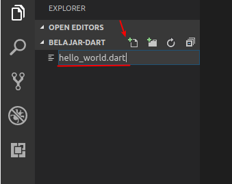 Membuat file dart baru