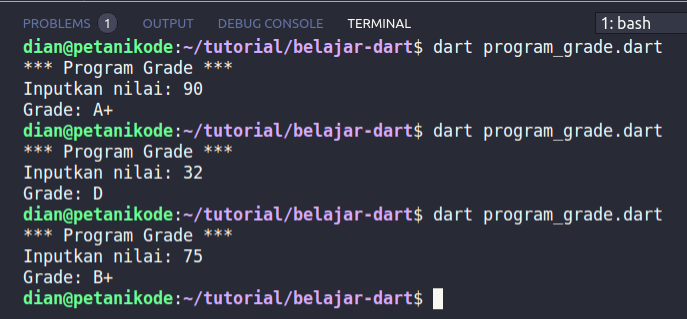 Program percabangan if/esle if/else