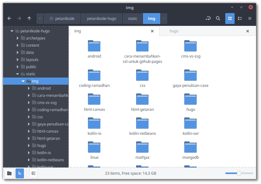 Taruh gambar di Hugo