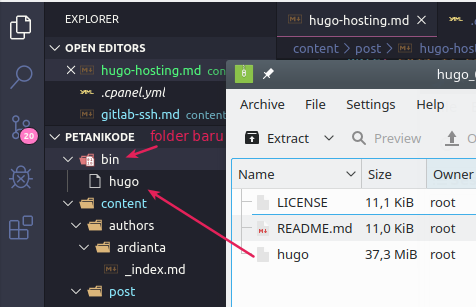 Menambahkan binary Hugo