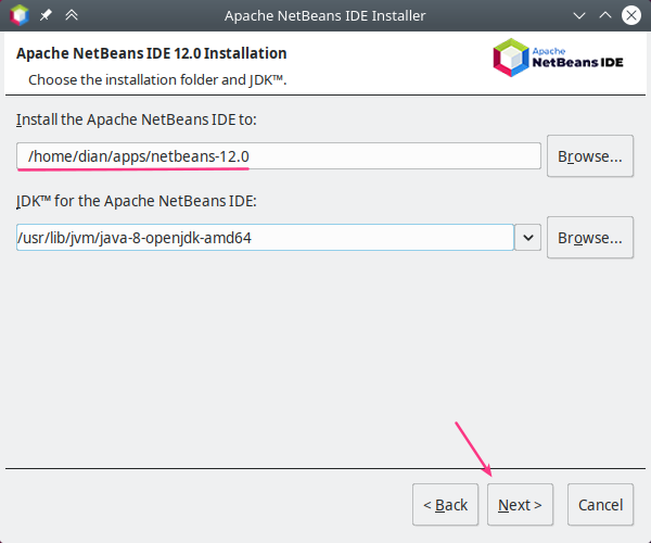 lokasi install netbeans