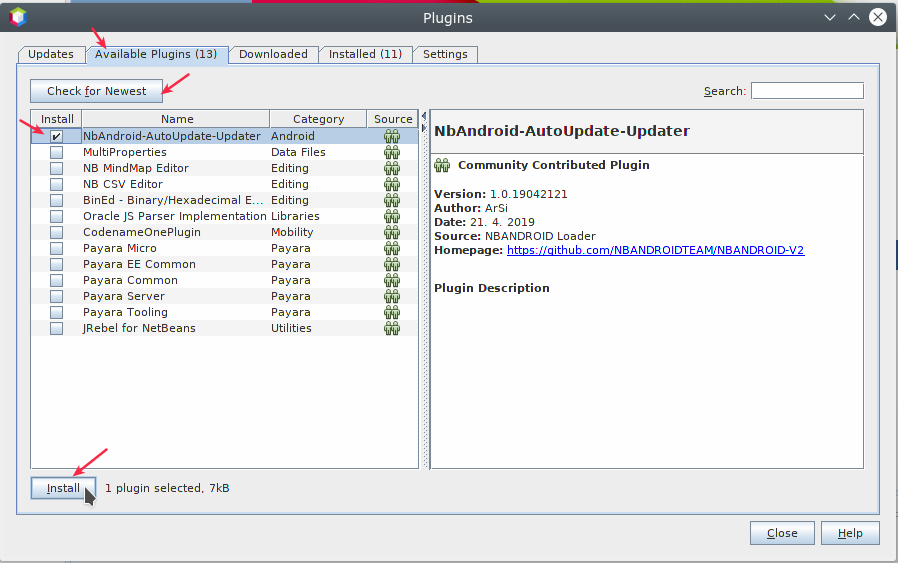 Android plugins. NETBEANS Android. NETBEANS-MMD-plugin.