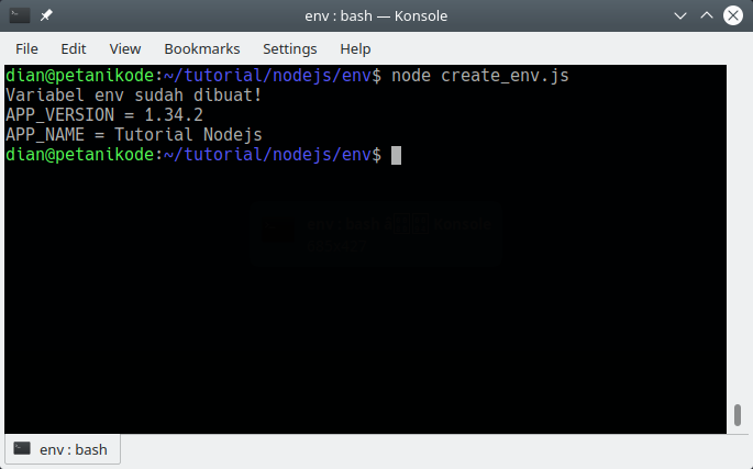 Membuat variabel env dari Nodejs