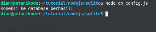 Koneksi Nodejs dengan SQLite