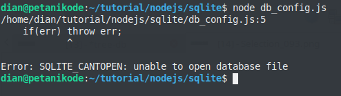 Koneksi Nodejs dengan SQLite