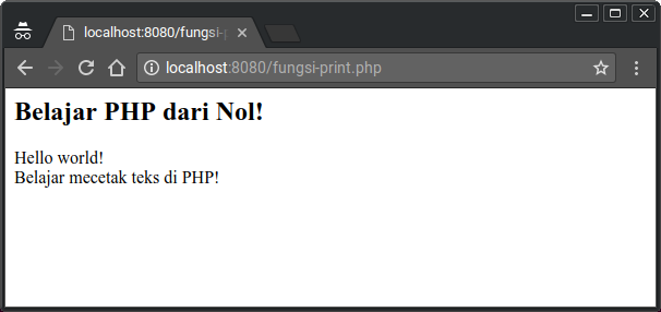 Belajar PHP  Perbedaan Fungsi echo print dan printf 