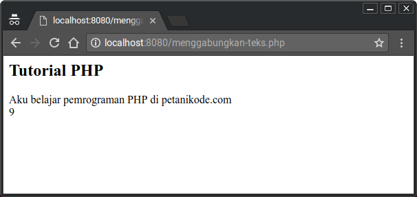 Penggabungan Teks di PHP