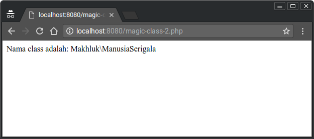 Hasil Magic Constants ClassName::class