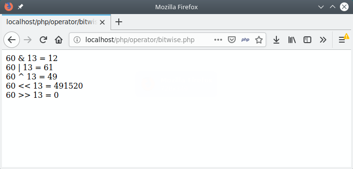 Operator bitwise di PHP