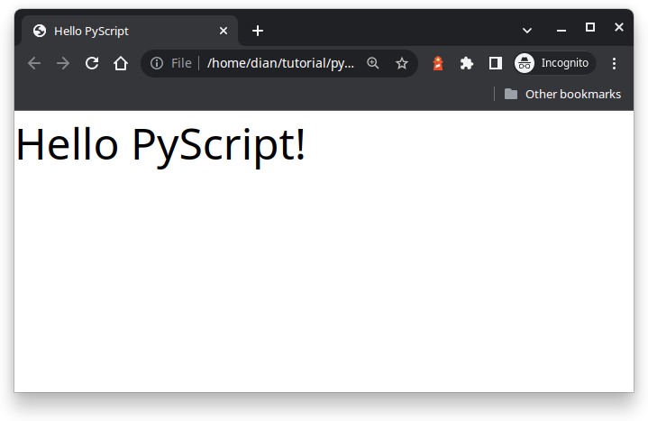 hello world pyscript